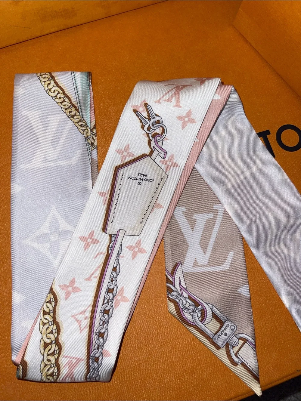 Louis Vuitton Pink and Pastel Twilly Scarf - Luxury Women’s Accessory